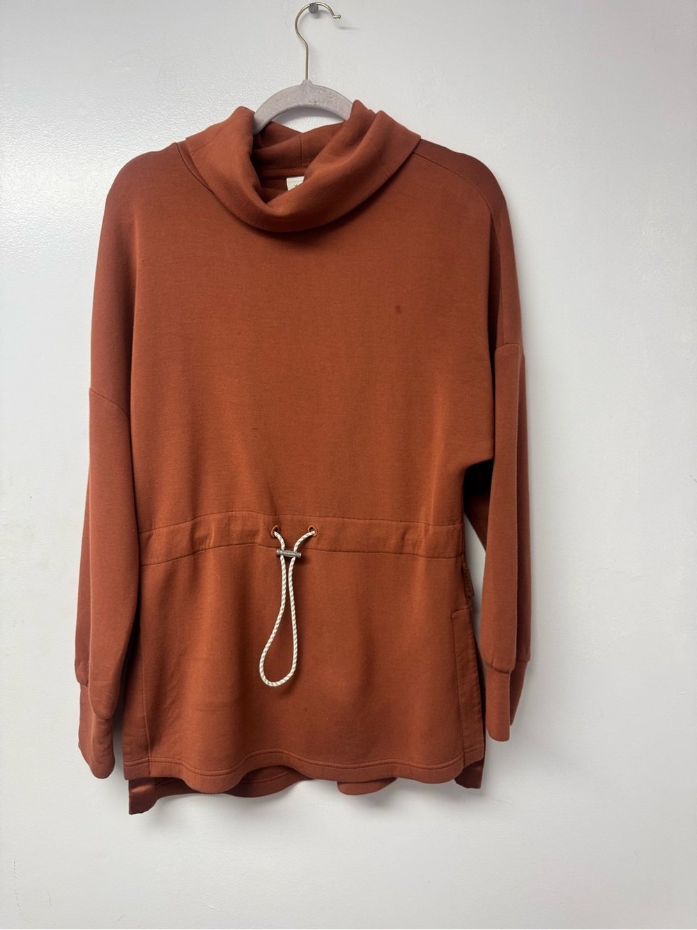 Varley Freya Sweat Pullover Womens S Rust Brown Doublesoft Funnel Neck Lounge C2 - Picture 4 of 12